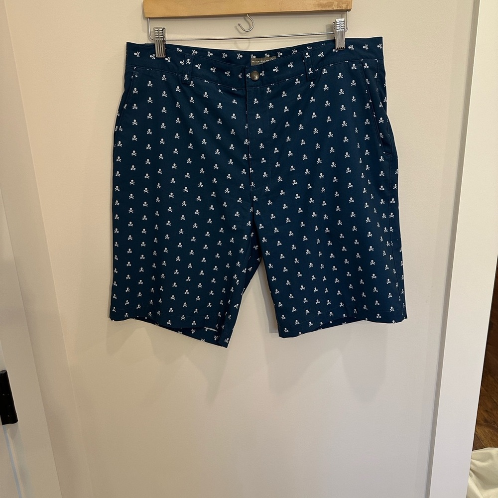 Peter Millar Navy Skull Patterned Shorts - Picture 4 of 6